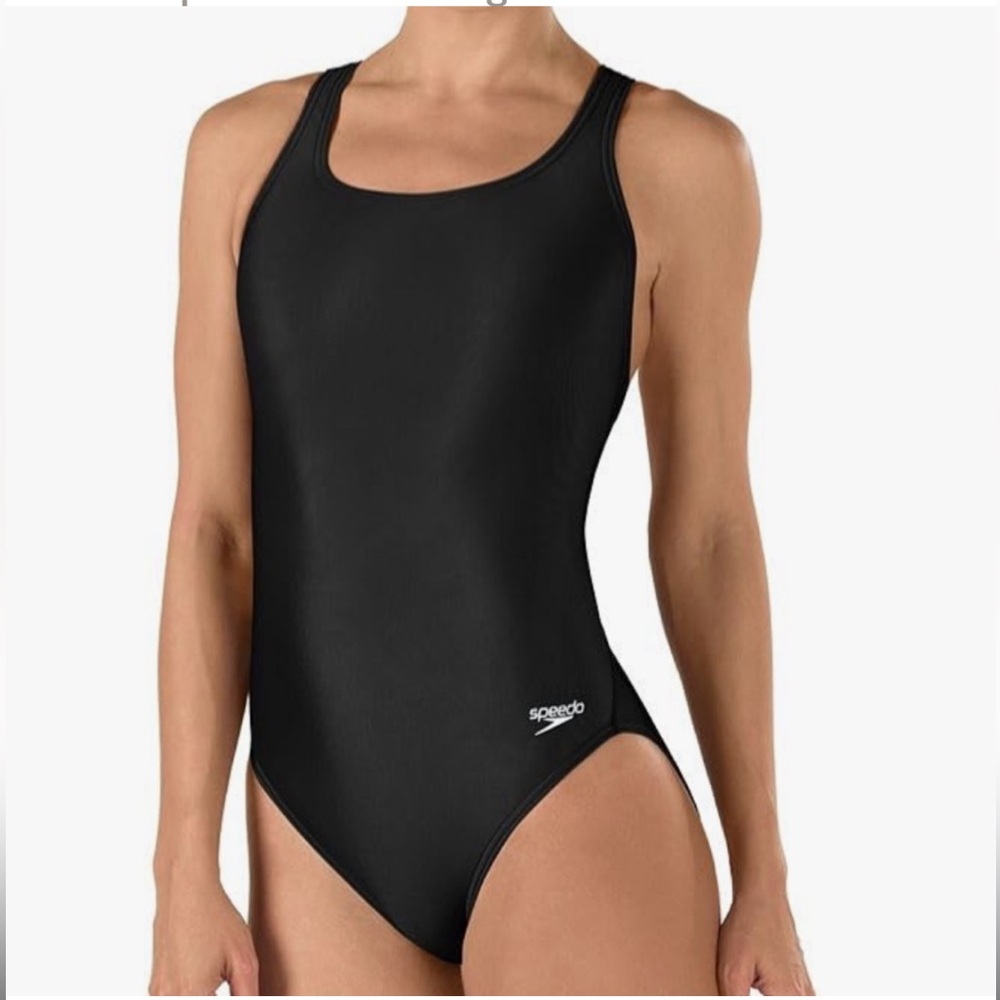 SPEEDO PRO LT black swim training athletic one piece swimsuit 6/32 NWT
